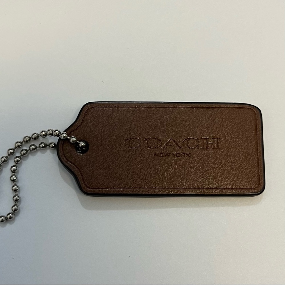 Coach Brown Hang Tag with Nickle Ball Chain